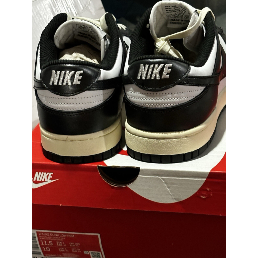 Nike Dunk Low PRM White/Black-Coconut Milk (FQ8899 100) WMNS 11.5/MNS 10 NEW - Picture 5 of 13